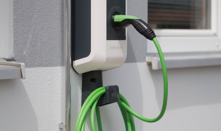 Detailansicht einer Wallbox-Ladestation